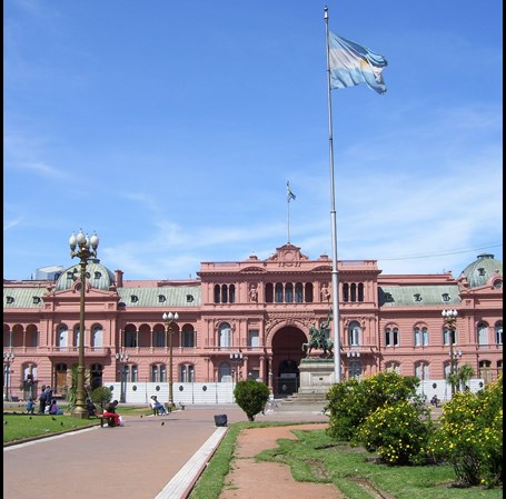 Den røde parlamentsbygning, Buenos Aires Casa Rosada, i Argentina